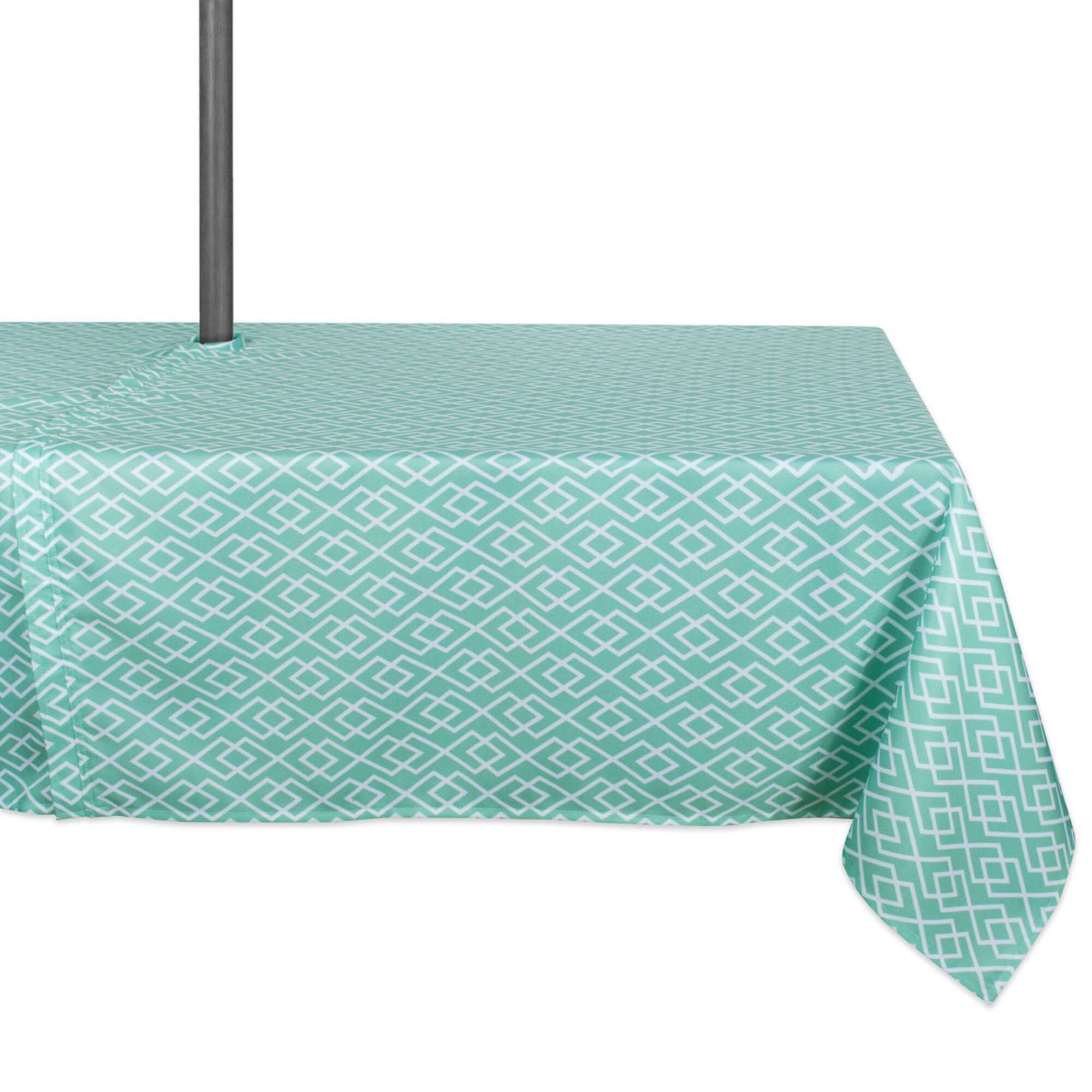 DII® 120" Aqua Diamond Outdoor Tablecloth With Zipper